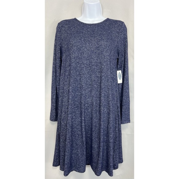 Old Navy Heather Blue Swing Dress Women's Sz Small NWT Long Sleeves - Picture 3 of 13